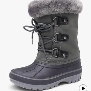 Dream Pairs Kids Snow Boots - Black and Gray